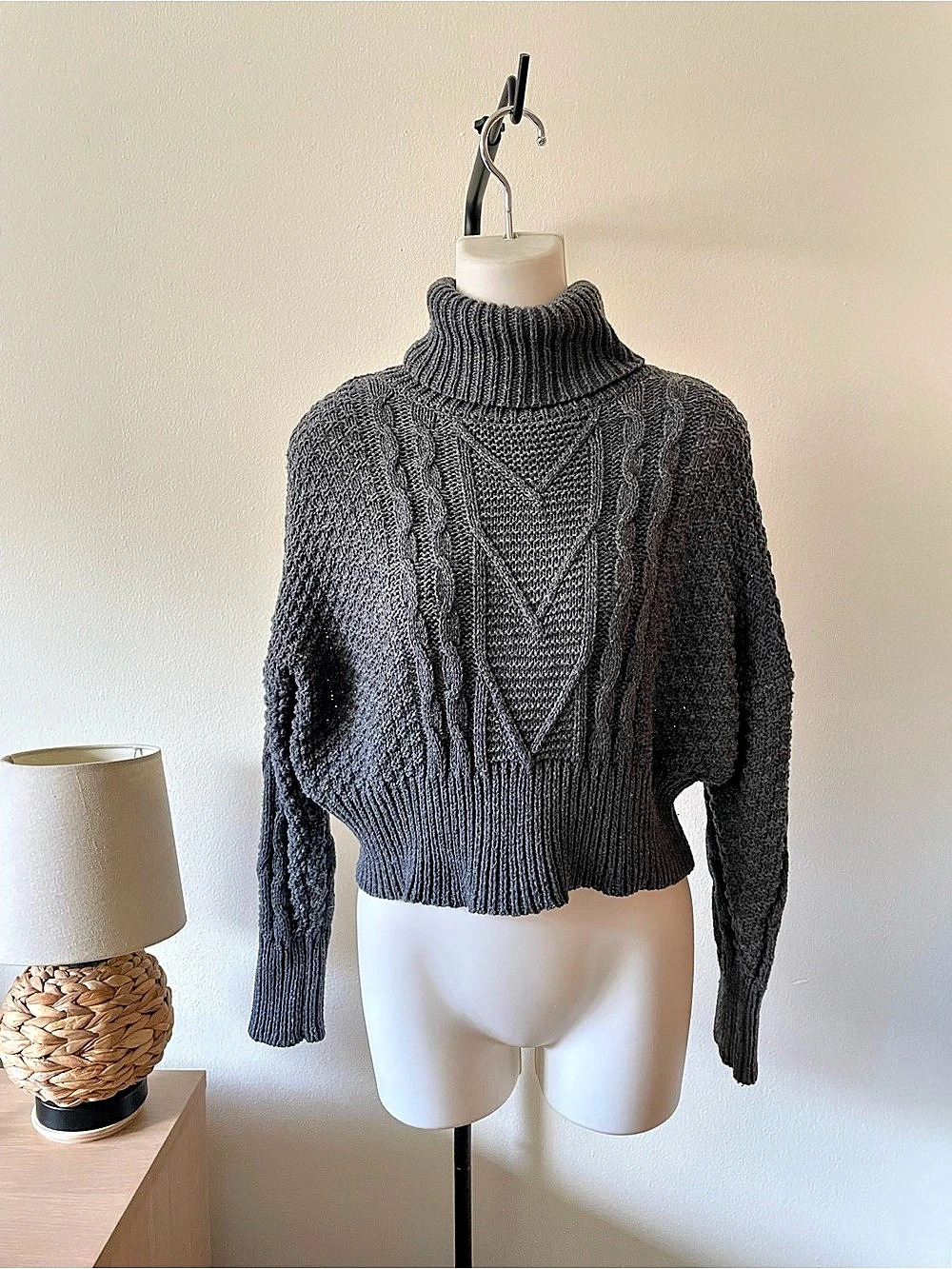 Joules Cable Knit Turtleneck in Gray Like New